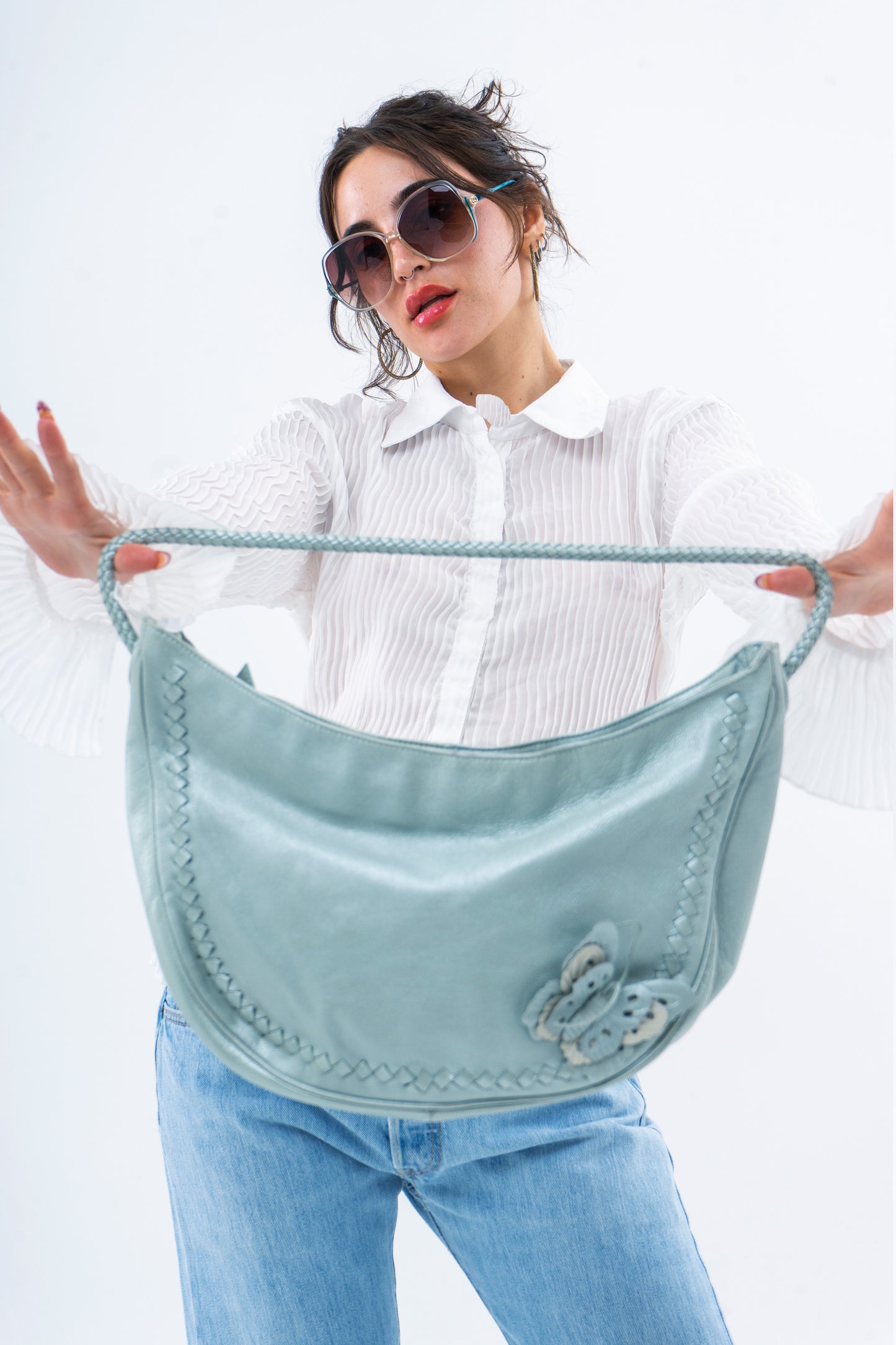 Gucci Sunglasses - 1970's - Teal Square Frames