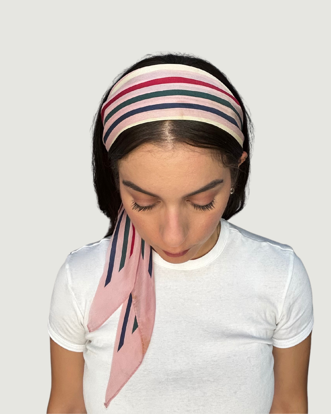 Pink Striped Headband by Recylicious