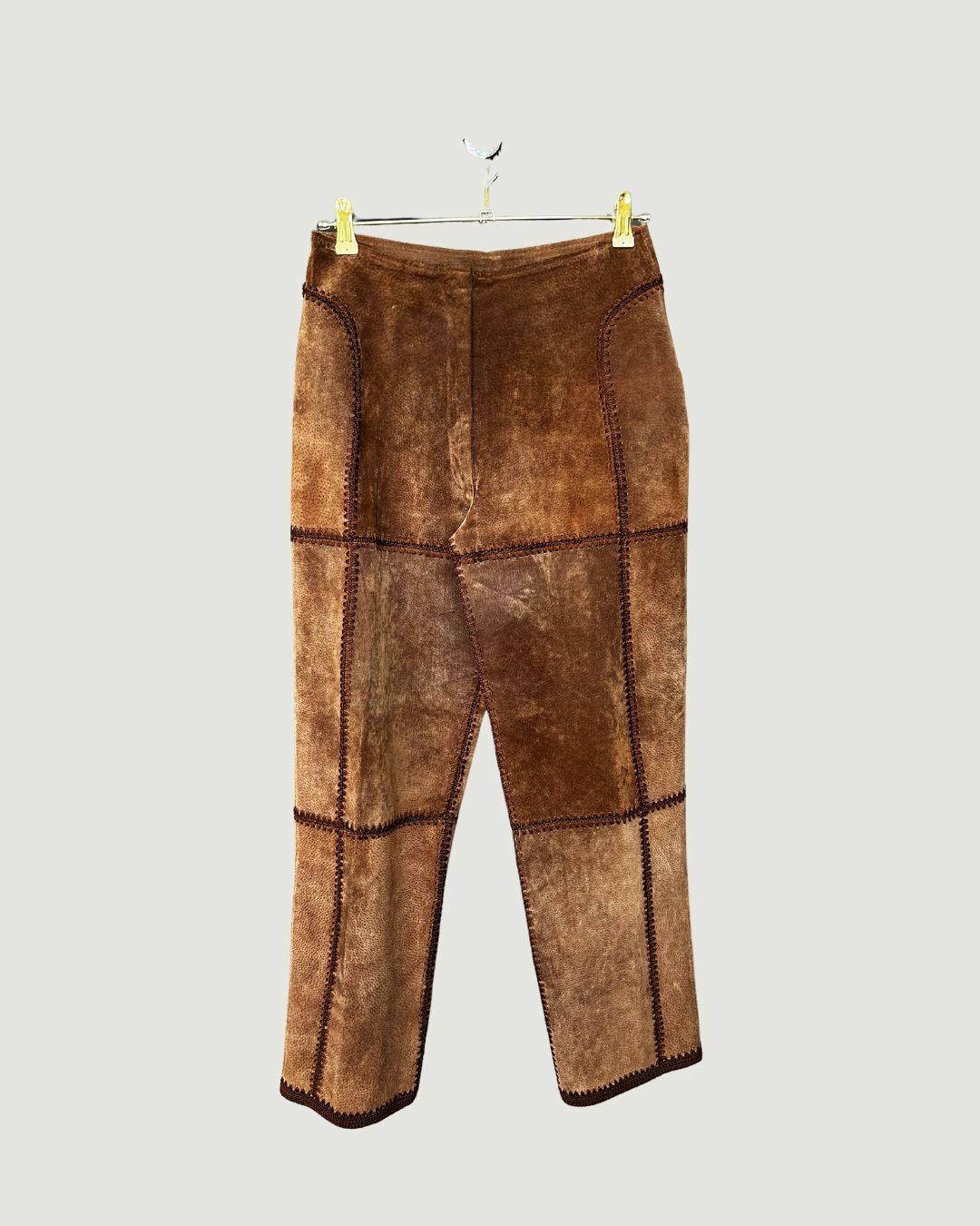 Leather Patchwork Pants