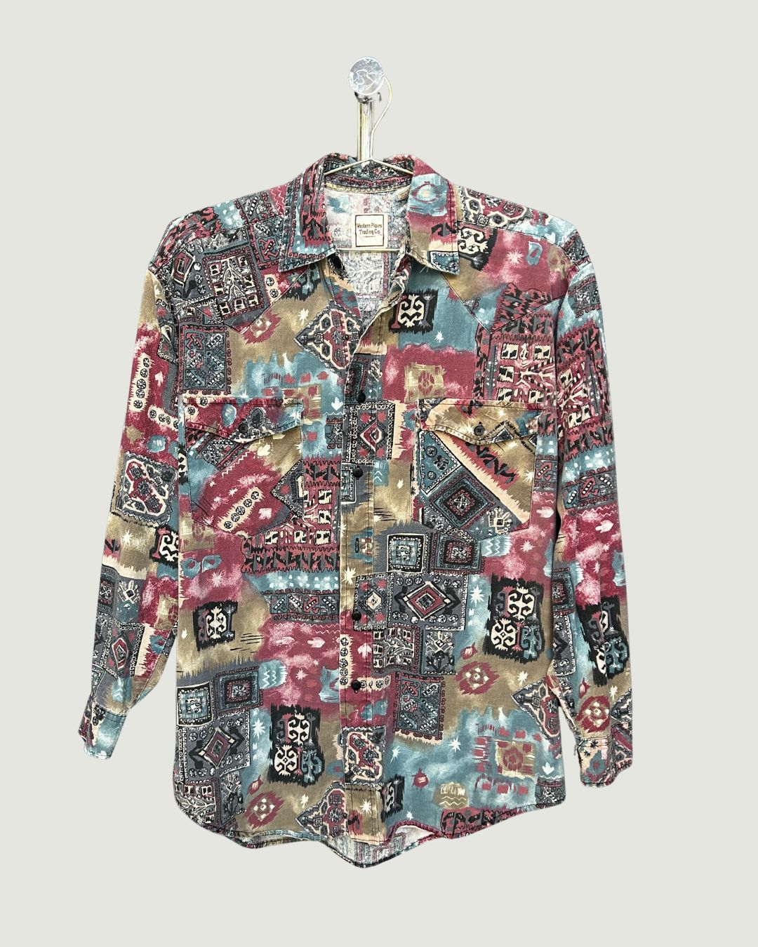Stamped Print Western Shirt