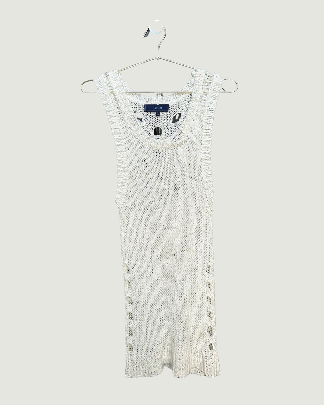 White Crochet Mini Dress