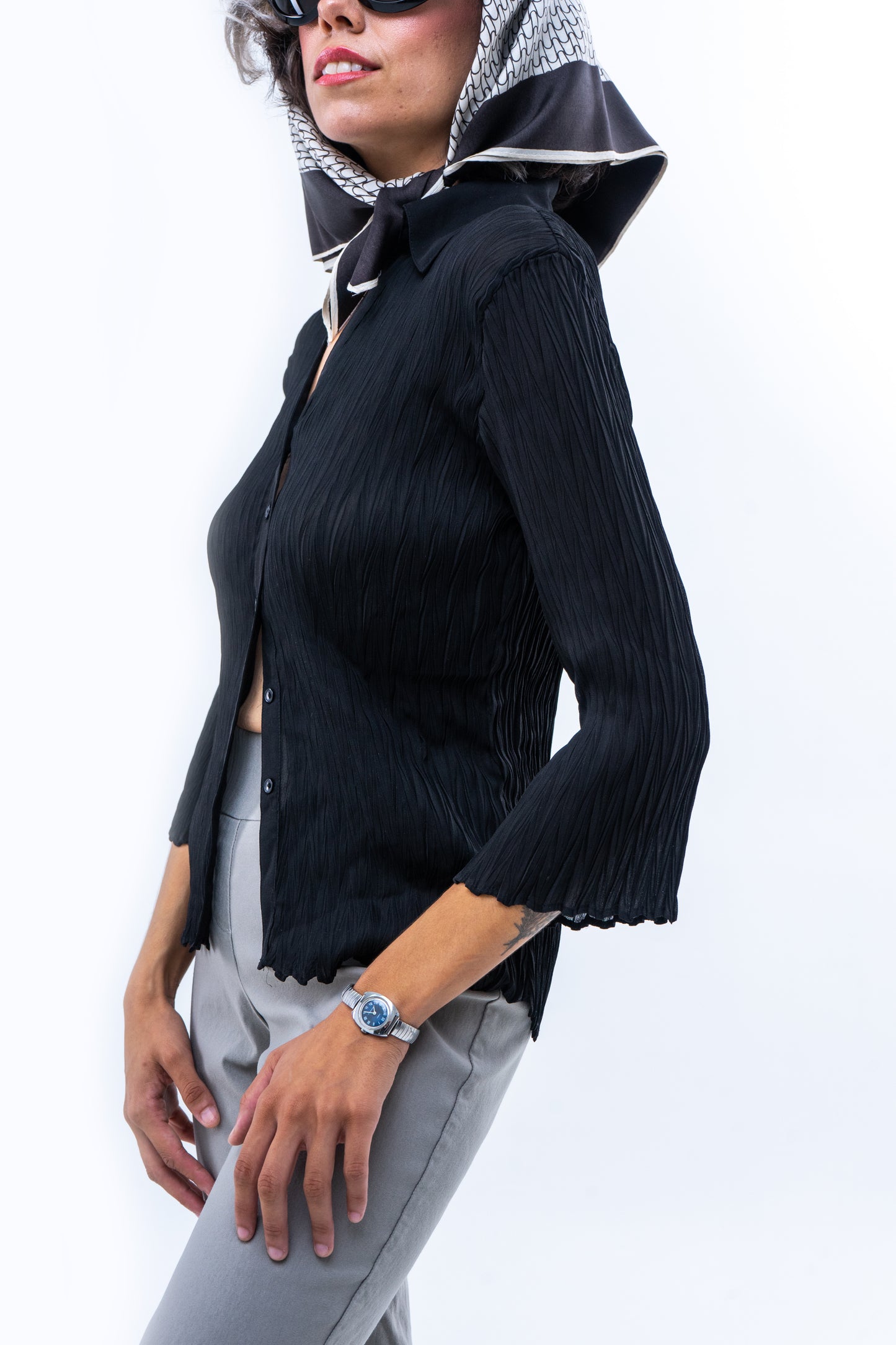Crinkle Shirt - Black