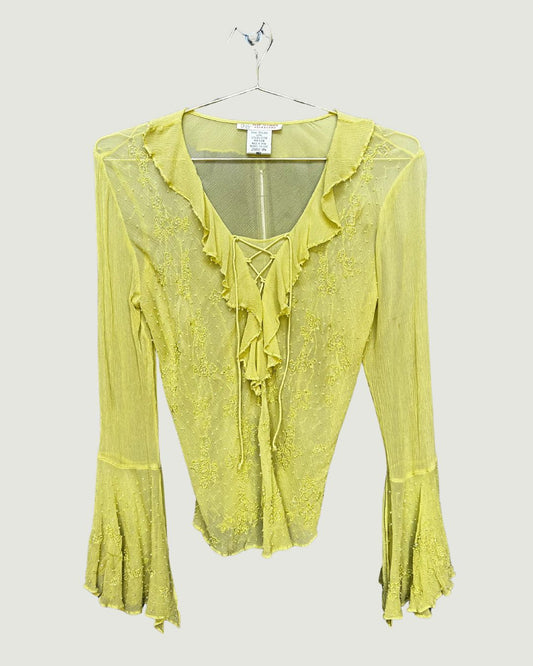 Beaded Ruffle Blouse