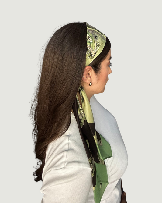 Green Print Headband by Recylicious