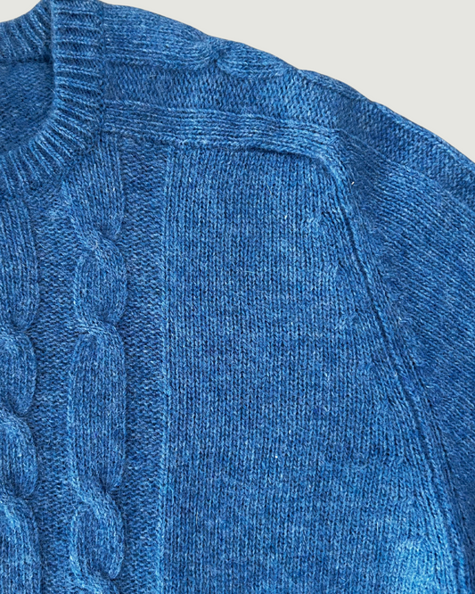 Blue Cable Sweater