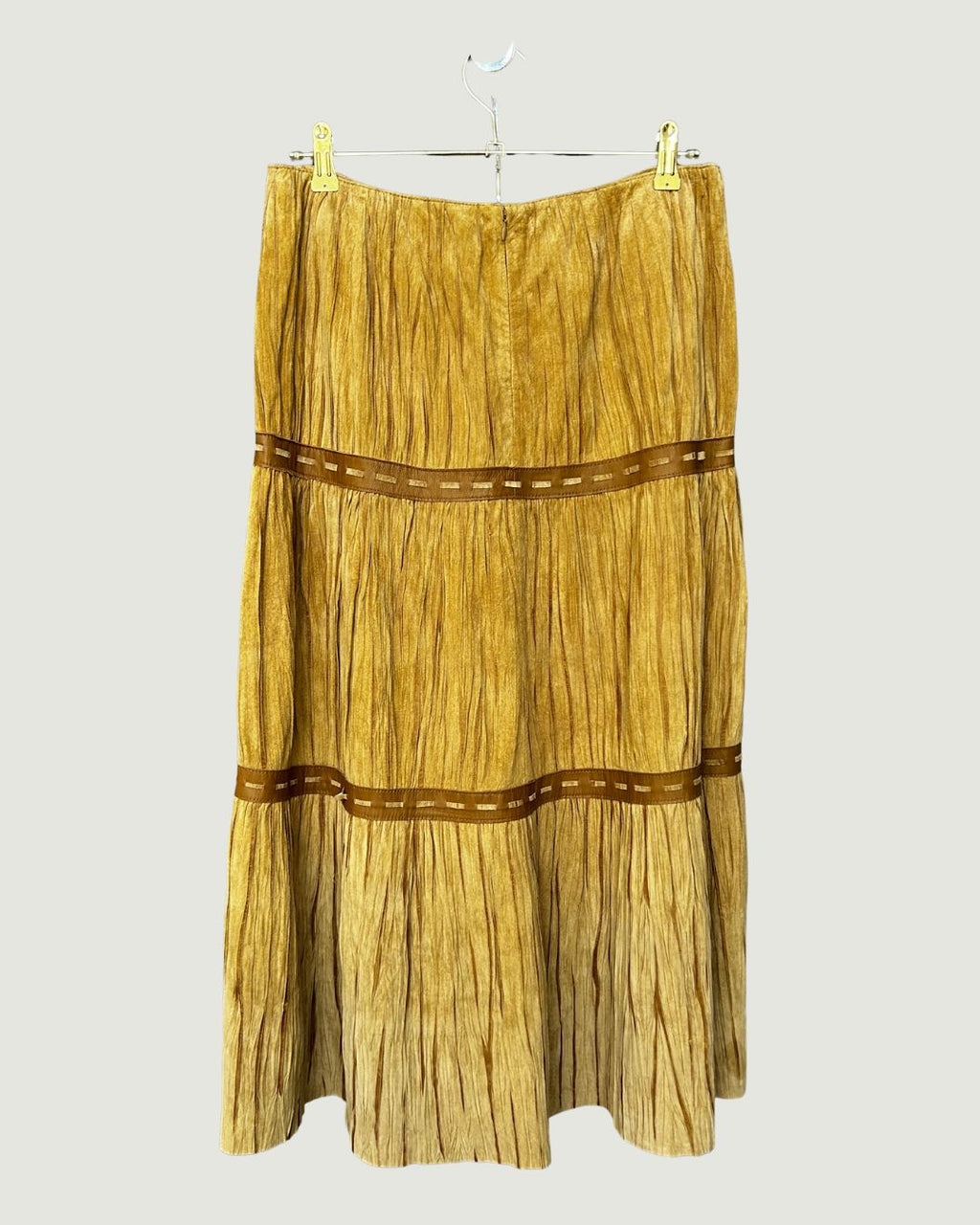 Suede Tiered Skirt