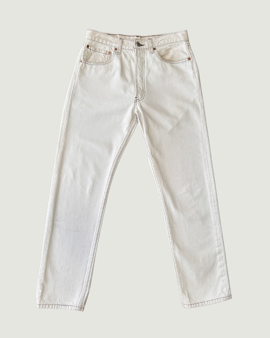 Levi's 501 White with Brown Stitch