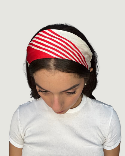 Red Striped Headband by Recylicious