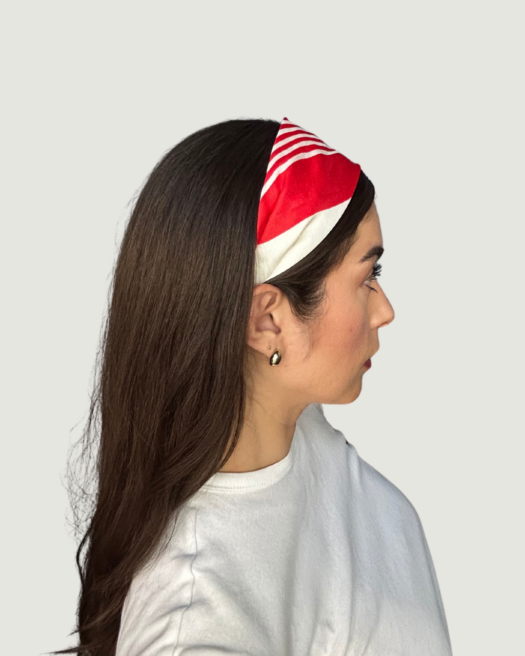 Red Striped Headband by Recylicious
