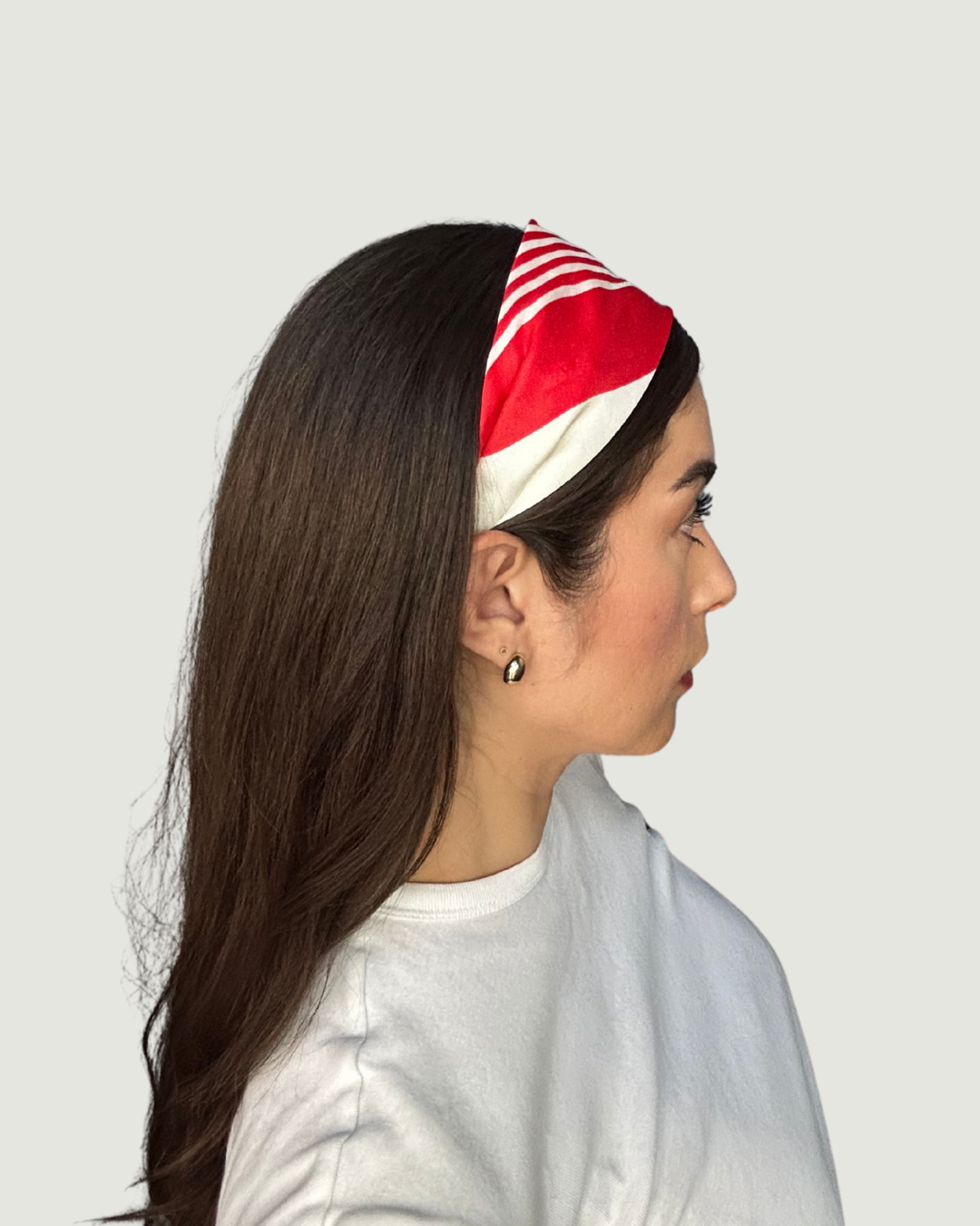 Red Striped Headband by Recylicious