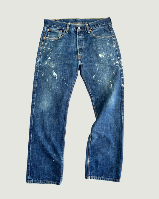 Levi's 501 Dark Wash (Paint Splatter)