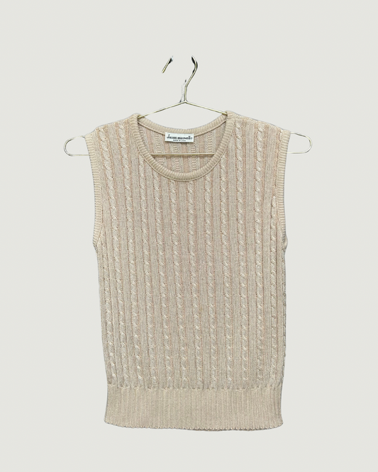 Sleeveless Cable Sweater